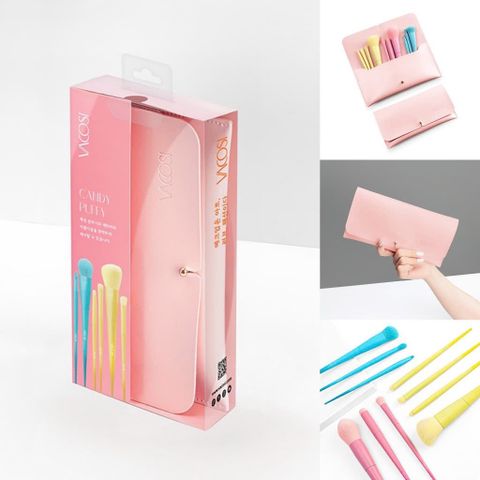Bộ cọ trang điểm VACOSI 10 cây kèm ví hồng BC34 - Nana Shop