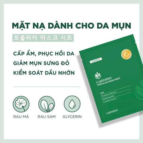(Hàng CTY) Mặt Nạ Caryophy Làm Giảm Mụn, Thâm & Dưỡng Ẩm Da 22g - Nana Shop