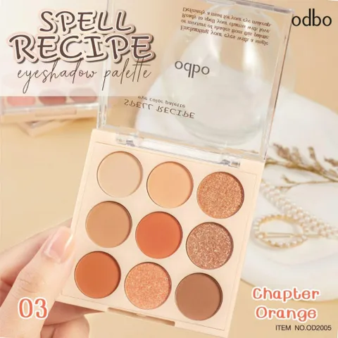 Bảng Phấn Mắt Odbo Spell Recipe 9 Ô 7g - Màu Sắc Đa Dạng Cho Đôi Mắt Quyến Rũ - Mỹ Phẩm Chất Lượng Thái Lan