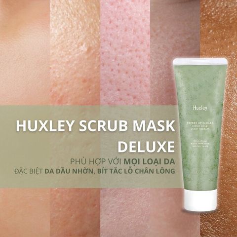 Mặt Nạ Tẩy Tế Bào Chết HUXLEY Scrub Mask Sweet Therapy 30g - Dưỡng Ẩm & Ngăn Ngừa Lão Hóa Da Chiết Xuất Xương Rồng