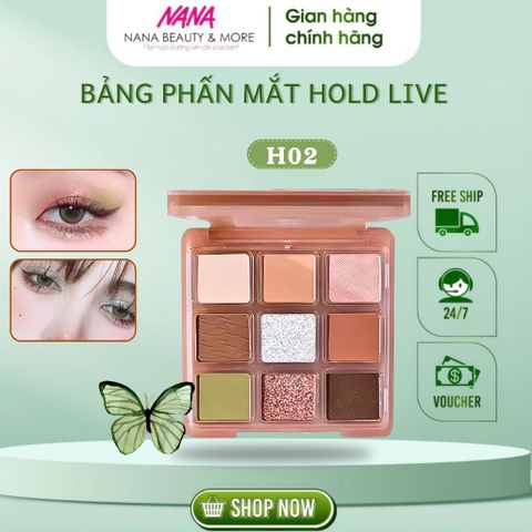 Bảng Phấn Mắt Hold Live Powdery Ripple Eyeshadow Palette 9 Ô - Màu Sắc Đa Dạng, Dễ Tán, Thích Hợp Trang Điểm Hằng Ngày và Dự Tiệc