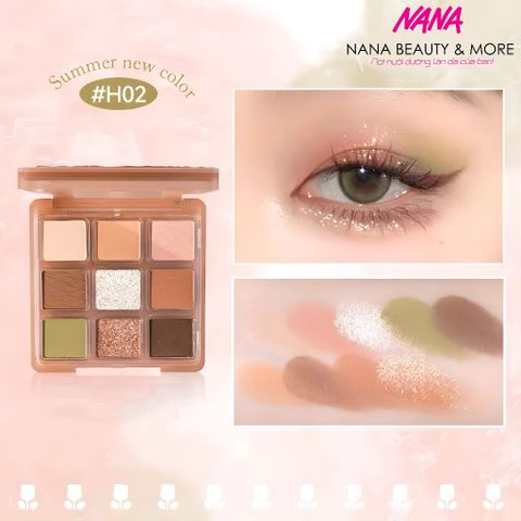 Bảng Phấn Mắt Hold Live Powdery Ripple Eyeshadow Palette 9 Ô - Màu Sắc Đa Dạng, Dễ Tán, Thích Hợp Trang Điểm Hằng Ngày và Dự Tiệc