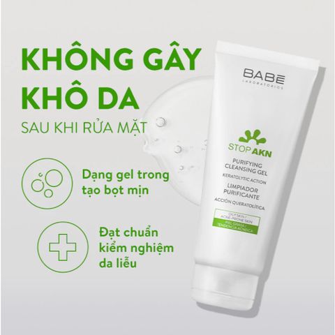 Sữa Rửa Mặt BABE Dịu Nhẹ Cho Da Dầu Mụn 100ml/200ml - Chăm Sóc Da Từ Tây Ban Nha, Giải Pháp Hiệu Quả Cho Da Nhạy Cảm