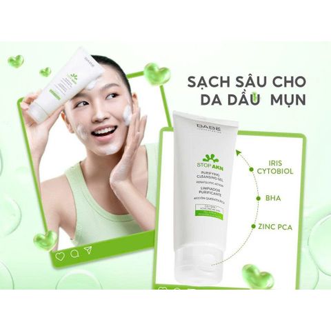 Sữa Rửa Mặt BABE Dịu Nhẹ Cho Da Dầu Mụn 100ml/200ml - Chăm Sóc Da Từ Tây Ban Nha, Giải Pháp Hiệu Quả Cho Da Nhạy Cảm