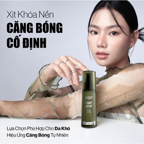 Xịt Khóa Nền Cố Định Glamrr Q Vegan Super Stay Makeup Fixer 130ml - Lâu trôi, Kiểm soát dầu, 24H, Dạng sương mịn, Dưỡng ẩm da