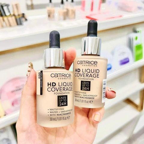 Kem nền CATRICE HD Liquid Coverage Foundation – Che phủ tự nhiên, mịn màng cho da, 30ml, trang điểm hoàn hảo tại Nana Shop