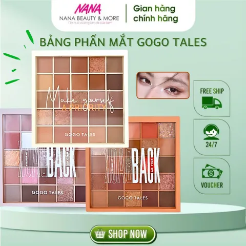 Bảng Phấn Mắt 25 Ô Gogo Tales - Eyeshadow 29.5g Màu Trung Tính, Phù Hợp Trang Điểm Hàng Ngày, Dễ Sử Dụng Cho Người Mới Bắt Đầu