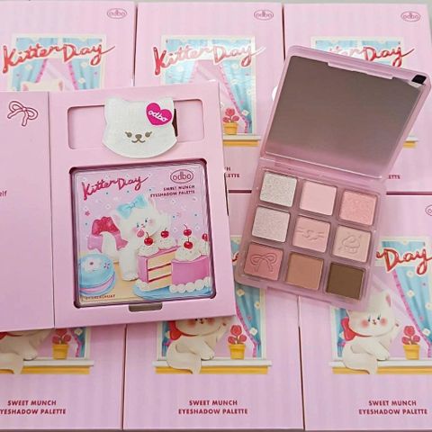 Bảng Phấn Mắt 9 Ô Odbo Kitten Day & Puppy Day - Phấn Mắt Dễ Thương Kèm Kẹp Tóc Sweet Munch 9g cho Cô Nàng Yêu Thích Trang Điểm