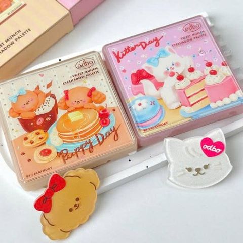 Bảng Phấn Mắt 9 Ô Odbo Kitten Day & Puppy Day - Phấn Mắt Dễ Thương Kèm Kẹp Tóc Sweet Munch 9g cho Cô Nàng Yêu Thích Trang Điểm