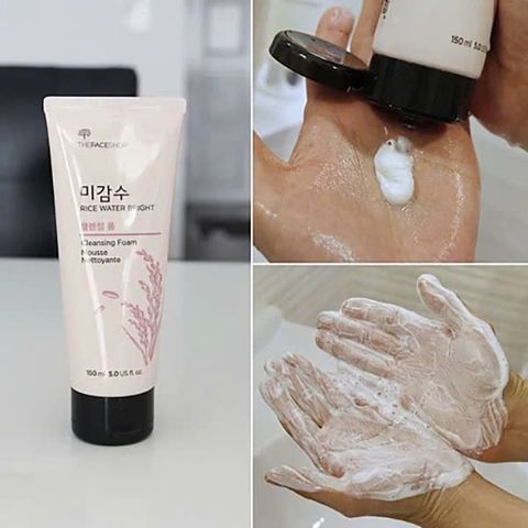 Sữa Rửa Mặt Gạo Hồng The Face Shop Rice Water Bright Cleansing Foam 150ML - Làm Sáng Da, Dưỡng Ẩm Từ Nước Gạo Chính Hãng