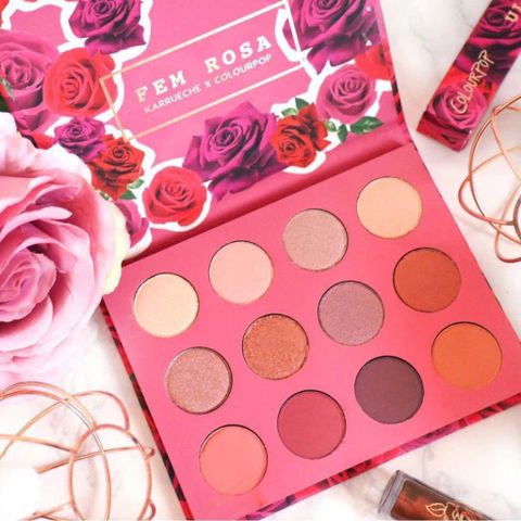 Bảng Mắt ColourPop Fem Rosa She Eye Palette 12 Ô - Phấn Mắt Đa Dạng Màu Sắc Từ Tím Đến Hồng, Phong Cách Trang Điểm Thoải Mái