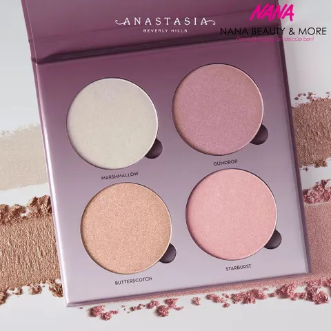 Bảng Bắt Sáng Anastasia Highlight Sugar Glow Kit 4 Ô - Phấn Trang Điểm Đỉnh Cao Giúp Tỏa Sáng Vẻ Đẹp Rạng Ngời