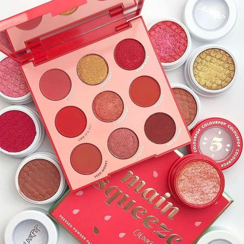 Bảng Mắt ColourPop Main Squeeze 9 Ô - Phấn Mắt Màu Hồng Cam Dưa Hấu Đáng Yêu, Trang Điểm Tươi Sáng, Dễ Dùng, Kỷ Niệm 5 Năm