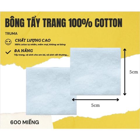 Bông Tẩy Trang Tetra Medical Pháp 600 Miếng - 100% Cotton Mềm Mại, Lành Tính Cho Da Nhạy Cảm, Dụng Cụ Làm Sạch Da Hàng Ngày