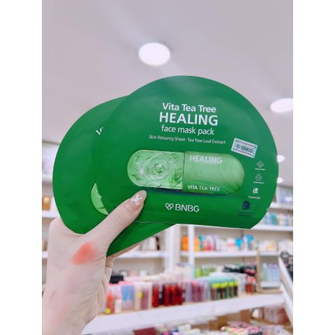 Mặt nạ tràm trà BNBG Vita Tea Tree Healing Face thải độc, giảm mụn 30ml chính hãng - Nana Shop