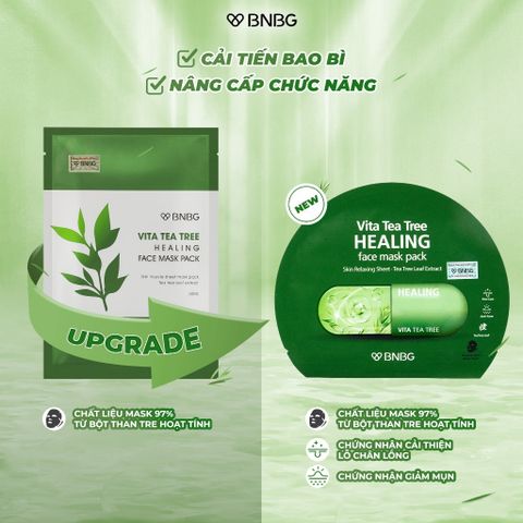 Mặt nạ tràm trà BNBG Vita Tea Tree Healing Face thải độc, giảm mụn 30ml chính hãng - Nana Shop