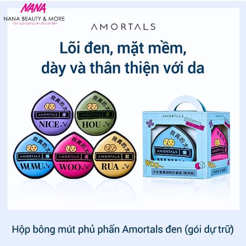 Set 5 Bông Mút Tán Nền AMORTALS Size XL Siêu Mềm - Dễ Dàng Tán Kem Nền, Phù Hợp Cho Da Nhạy Cảm - Trải Nghiệm Trang Điểm Hoàn Hảo