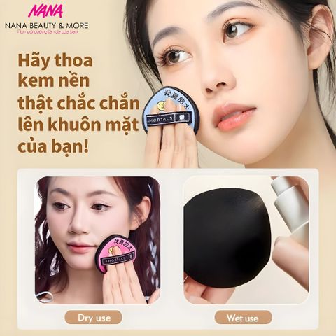 Set 5 Bông Mút Tán Nền AMORTALS Size XL Siêu Mềm - Dễ Dàng Tán Kem Nền, Phù Hợp Cho Da Nhạy Cảm - Trải Nghiệm Trang Điểm Hoàn Hảo