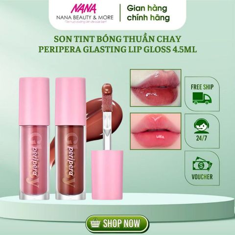 Son Bóng Thuần Chay PERIPERA Ink Glasting Lip Gloss 4.5ml - Chăm Sóc Môi Từ Hàn Quốc, Độ Bóng Cao, Màu Sắc Tự Nhiên