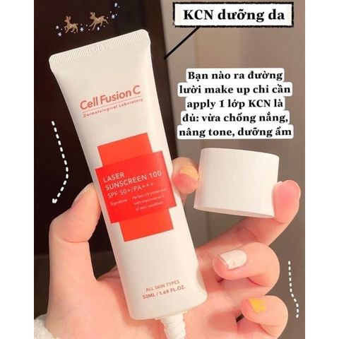 Kem Chống Nắng CELL FUSION C Nâng Tone Toning Sunscreen 100 SPF 50+PA++++ 50ml - Bảo Vệ Da Khỏe Mạnh, Tăng Cường Tông Màu Da
