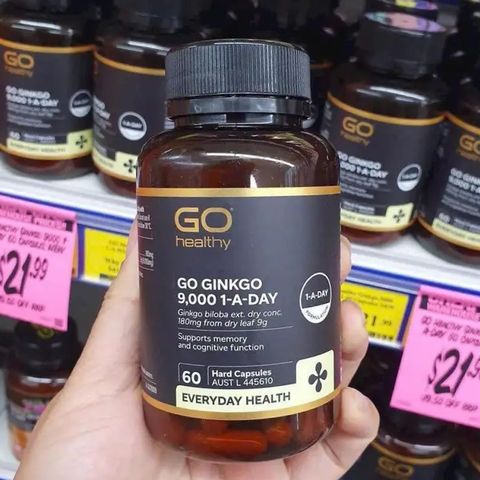 Bổ não Go Healthy Go Ginkgo 9,000 1-A-Day 60 viên