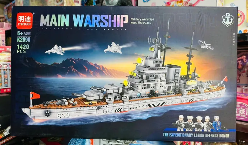 Đồ chơi lắp ráp Mingdi K2090 Main Warship 1420 chi tiết cho trẻ em từ 6 tuổi mô phỏng chiến hạm quân sự