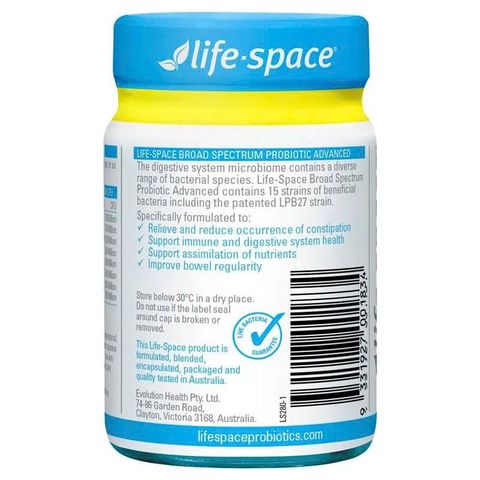 Men vi sinh người lớn Life Space Broad Spectrum Probiotic 40 viên - Hỗ trợ tiêu hóa và tăng cường miễn dịch từ Úc
