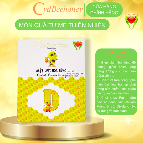 Gói, Sticks mật ong tiện dụng cho các quán Cafe, pizza, nhà hàng, suất ăn hàng không CvdBeehoney.