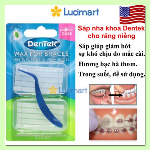 Sáp nha khoa Dentek Wax For Braces cho răng niềng 1 vỉ (USA)
