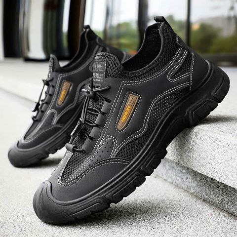 Giày thể thao nam MB24 - Sneaker da lộn vải thoáng khí, phong cách thể thao, màu nâu và đen, phù hợp mọi hoạt động hàng ngày.