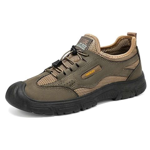 Giày thể thao nam MB24 - Sneaker da lộn vải thoáng khí, phong cách thể thao, màu nâu và đen, phù hợp mọi hoạt động hàng ngày.