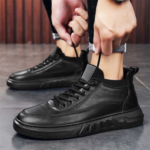 Giày Thể Thao Nam Da PU Mới Màu Đen GN55 Cao Cấp - Sneakers Thời Trang Dễ Phối Đồ Cho Mùa Hè