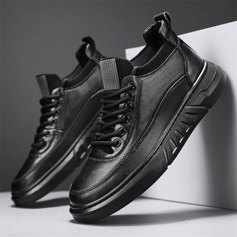 Giày Thể Thao Nam Da PU Mới Màu Đen GN55 Cao Cấp - Sneakers Thời Trang Dễ Phối Đồ Cho Mùa Hè
