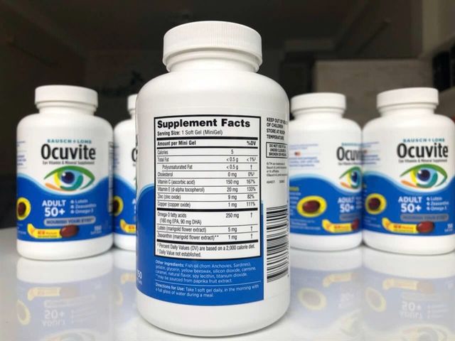Viên Uống Bổ Mắt Ocuvite Eye Vitamin 50+ - Giải Pháp Tối Ưu Cho Sức Khỏe Đôi Mắt Người Trên 50 Tuổi, Giảm Mờ Mắt, Tăng Cường Thị Lực