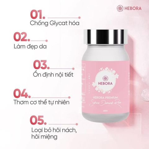 Viên Uống Hàm Hương Hebora Premium Sakura Damask Rose 60 Viên 324417