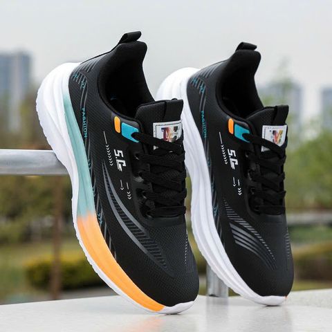 Giày Thể Thao Nam Sneaker 5D Thoáng Khí - Sport Mới 2 Màu Đen Xanh Dễ Phối Đồ, Giày Chạy Bộ Siêu Nhẹ, Thời Trang Năm Nay
