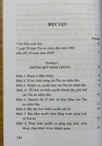 Luật Tổ chức Tòa án Nhân dân 2024 (Sửa đổi, Bổ sung 2025) - NXB Chính Trị Quốc Gia Sự Thật, 136 trang, Bìa mềm