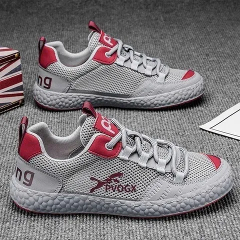 Giày Thể Thao Nam MB16 Thoáng Khí - Sneaker Mới Mẫu Đẹp, Đế Êm, Nhiều Màu Sắc Đen, Ghi Đỏ, Trắng cho Đi Chơi, Tập Gym