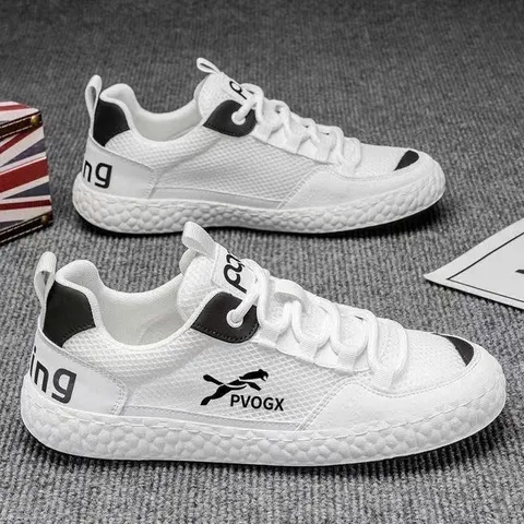 Giày Thể Thao Nam MB16 - Sneaker Thoáng Khí, Đế Êm, 3 Màu Đen, Ghi Đỏ, Trắng, Phù Hợp Đi Học, Thể Thao, Đi Chơi