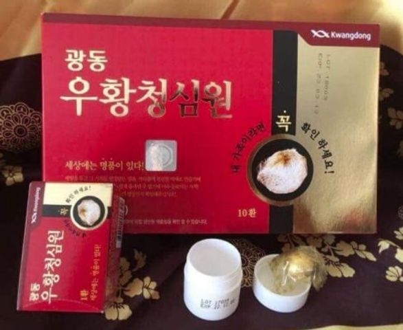 Viên Uống An Cung Ngưu Hoàng Đỏ Kwangdong Hàn Quốc - Hỗ Trợ Sức Khỏe, Tăng Cường Đề Kháng, Hộp 10 Viên