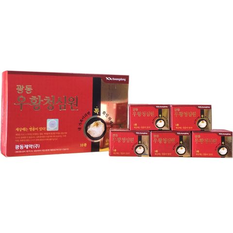 Viên Uống An Cung Ngưu Hoàng Đỏ Kwangdong Hàn Quốc - Hỗ Trợ Sức Khỏe, Tăng Cường Đề Kháng, Hộp 10 Viên