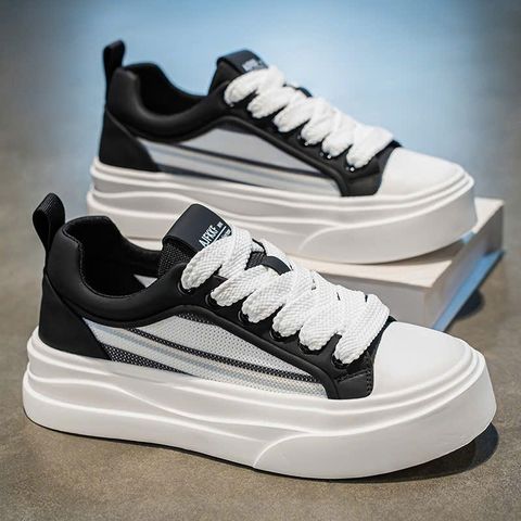 Giày Thể Thao Sneaker Nam Phong Cách Hàn Quốc 3 Màu Đen Trắng Xanh - Thời Trang Dễ Phối Đồ Cho Thể Thao, Đi Học, Đi Chơi