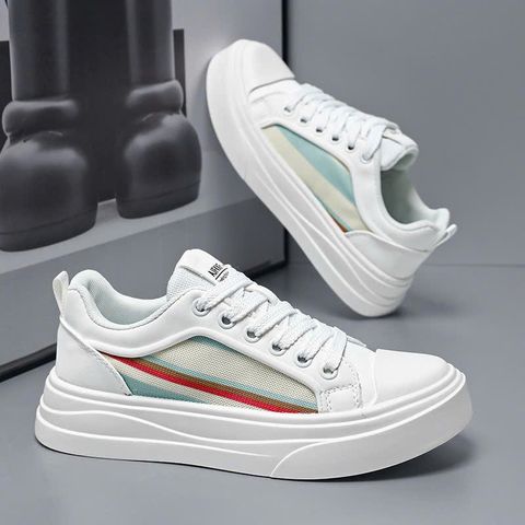 Giày Thể Thao Sneaker Nam Phong Cách Hàn Quốc 3 Màu Đen Trắng Xanh - Thời Trang Dễ Phối Đồ Cho Thể Thao, Đi Học, Đi Chơi