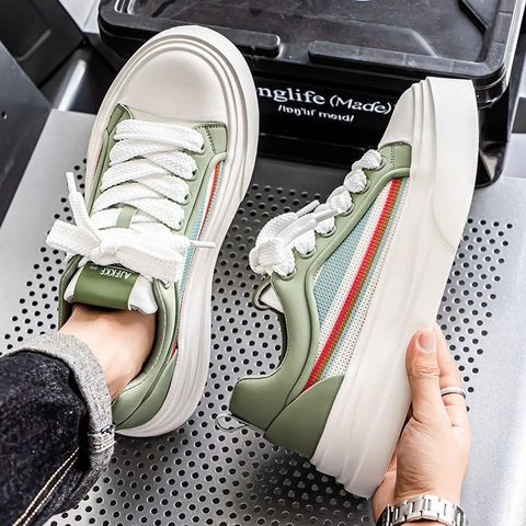 Giày Thể Thao Sneaker Nam Phong Cách Hàn Quốc 3 Màu Đen Trắng Xanh - Thời Trang Dễ Phối Đồ Cho Thể Thao, Đi Học, Đi Chơi