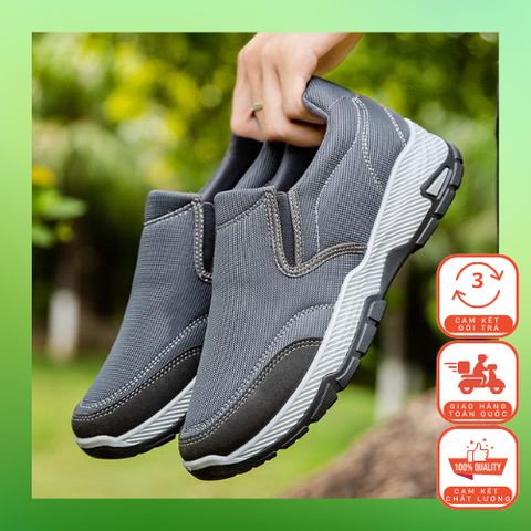 Giày Lười Nam Sneaker Thể Thao GV38 - Mẫu Mới Xanh Đen, Đế Nhẹ, Thoáng Khí, Hottrend Dễ Phối Đồ cho Đi Chơi, Tập Gym, Học Tập