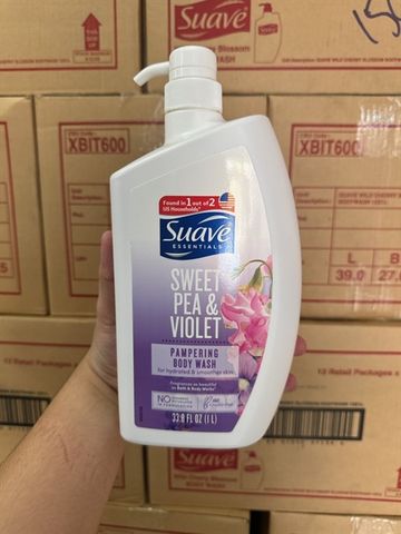 Sữa Tắm Suave Sweet Pea & Violet 1000ml - Hương Thơm Ngọt Ngào, Dưỡng Ẩm Cho Da, Phù Hợp Mọi Loại Da