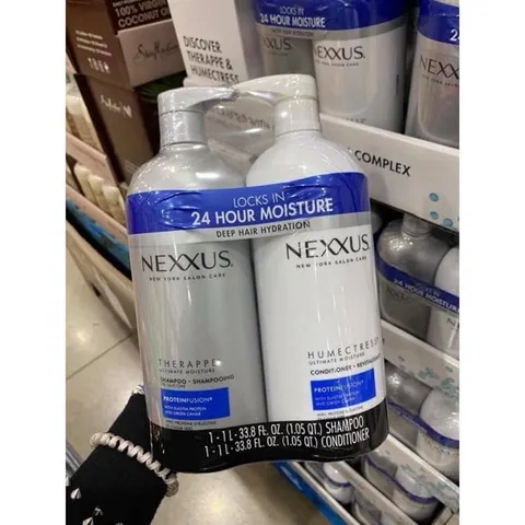 Combo Gội Xả Nexxus Ultimate Moisture Protein Fusion 2 X1L - Chăm sóc tóc khô xơ, phục hồi độ ẩm và sức sống tự nhiên