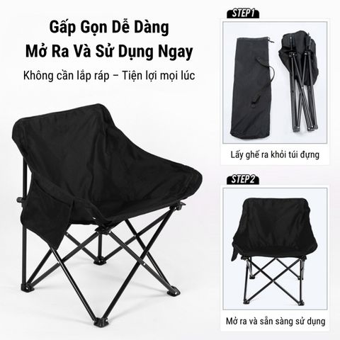 Ghế Gấp Gọn Dã Ngoại Mini Hợp Kim Nhôm - Ghế Camping Xếp Gọn Chịu Lực 240KG Tiện Lợi Cho Cắm Trại, Du Lịch, Câu Cá