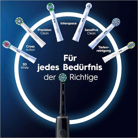 Bàn Chải Đánh Răng Điện Oral-B Pro Series 3 Màu Đen - Kèm 2 Đầu Bàn Chải và Sạc Pin - Công Nghệ Làm Sạch Hiện Đại