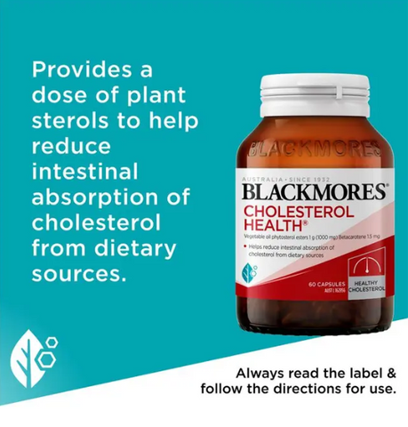 Viên Uống Blackmores Cholesterol Health 60 Viên - Hỗ Trợ Giảm Cholesterol Xấu và Bảo Vệ Sức Khỏe Tim Mạch - Thương Hiệu Úc UY TÍN